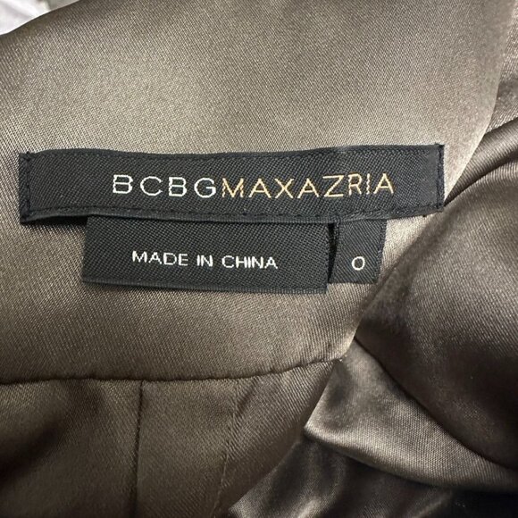 BCBGMaxAzria Brown Grecian Pleated 100% Silk Gown Low Back Size 0 Dress - Picture 9 of 12